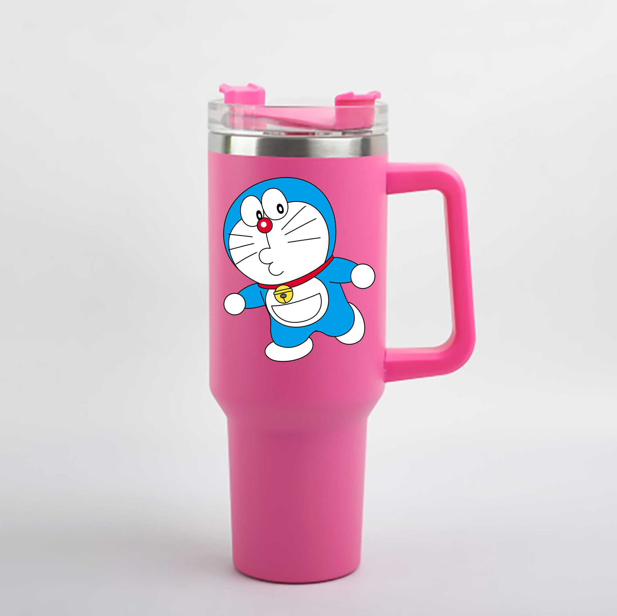 （画像用） ドラえもん Doraemon 1200mL車用タンブラー - クリスタルステッカー（プラスチックストロー付き）